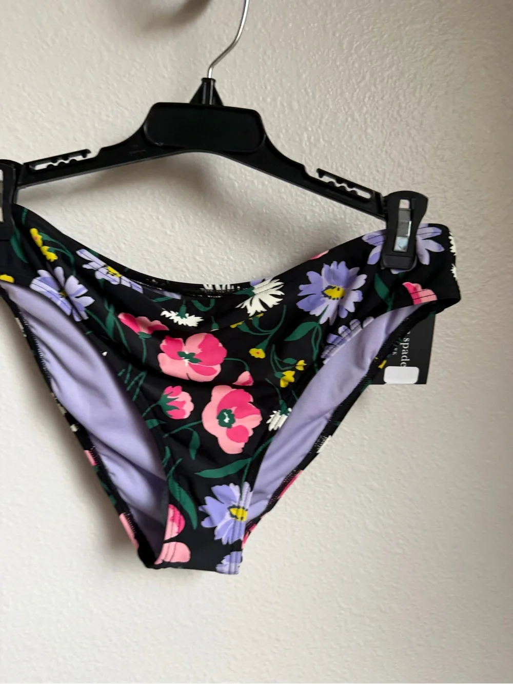NWT KATE SPADE Rosette Trim Bandeau Bikini Top High Cut Bottoms Sz M